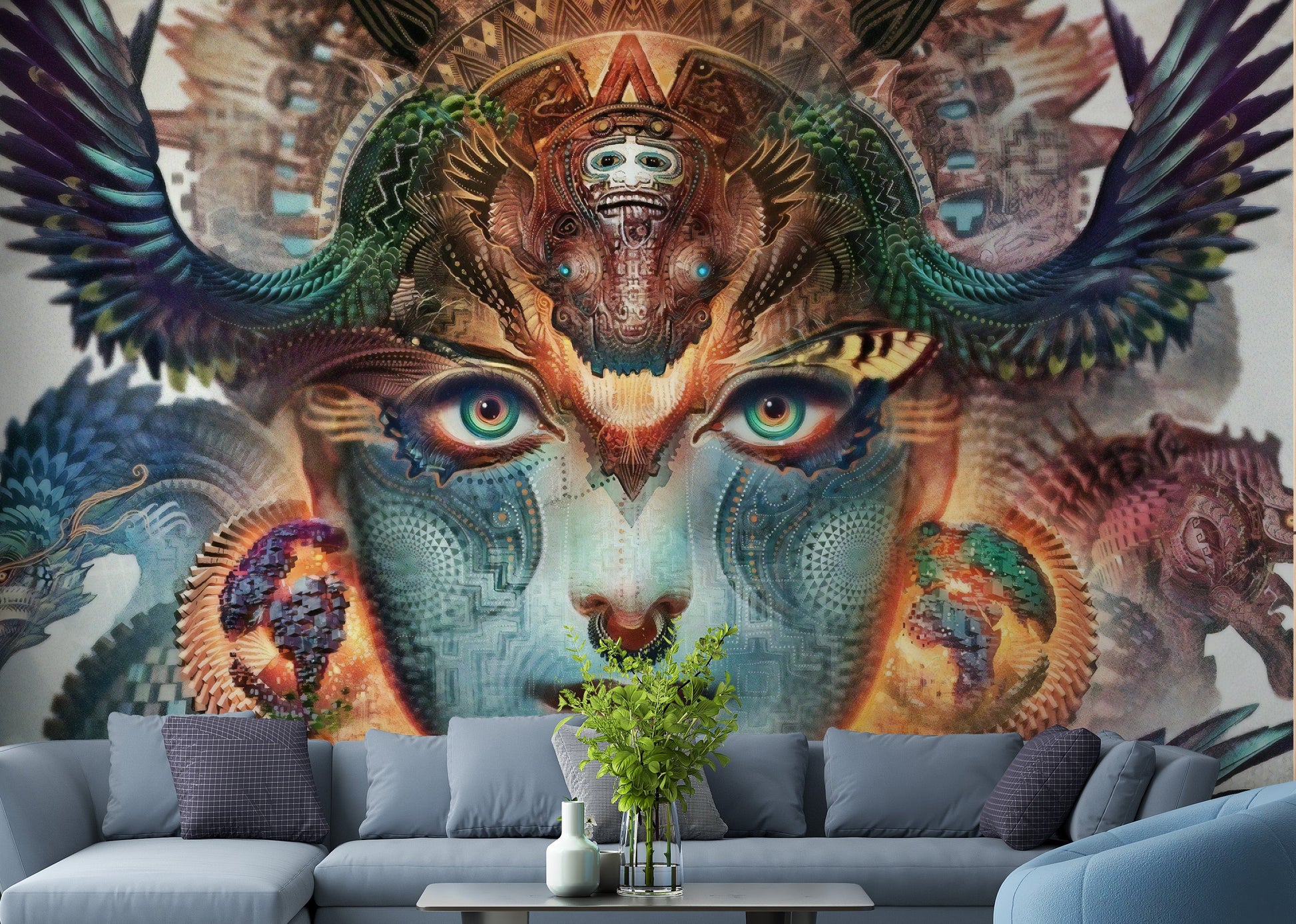 Dragon Themed Face Wallpaper Mural
