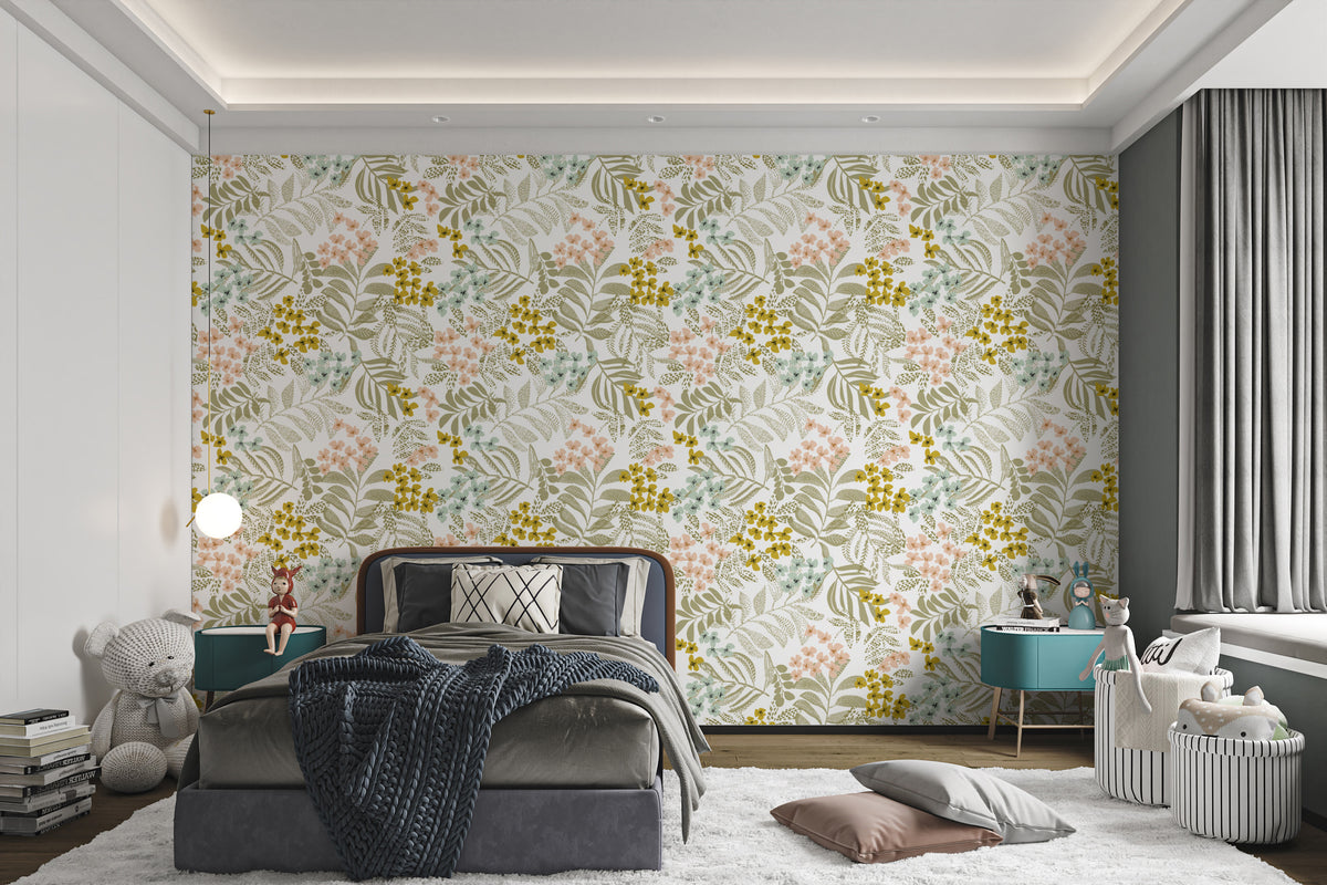 Elegant Blossoming Floral Abstract Wallpaper
