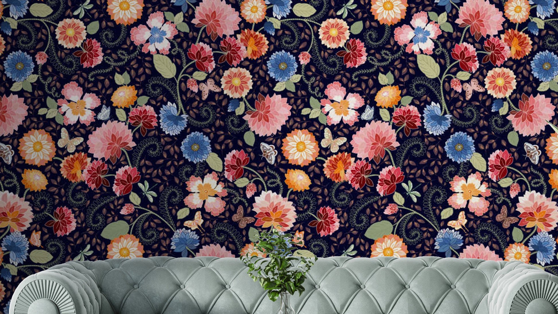 Stylish floral wallpaper for serene spaces