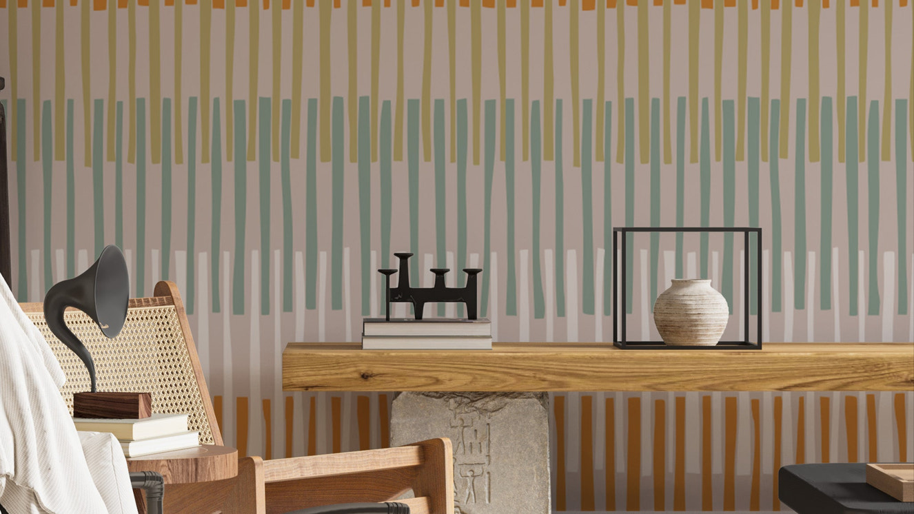 Earthy Striped Geometric Elegance Wallpaper Mural
