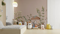Mushroom Garden Wallpaper Mural adds charm and magic to the kids bedroom