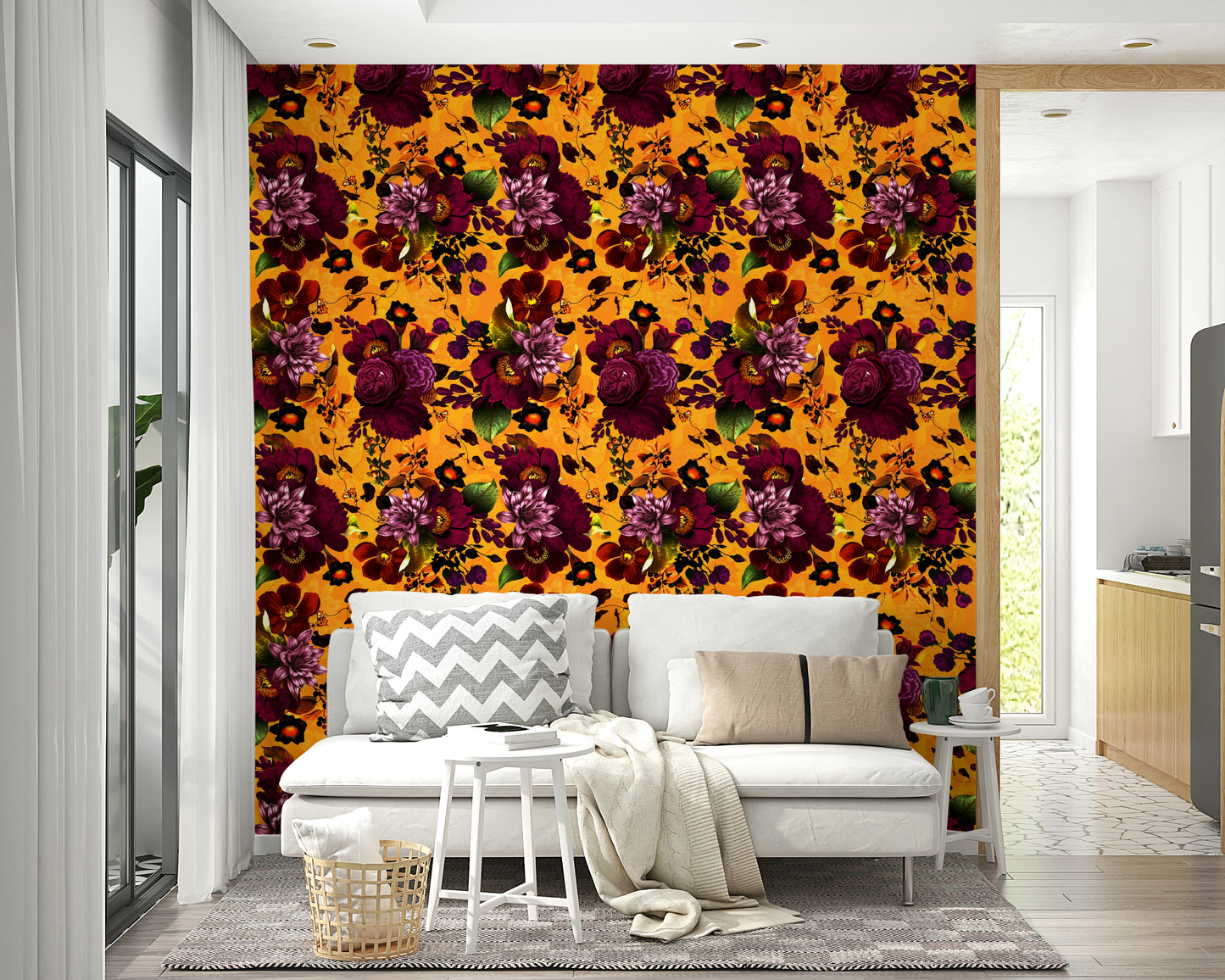 Moody floral design in Grandmillennial wallpaper for bold interiors

