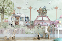 Nursery room wallpaper: Gypsy Caravan Capers design