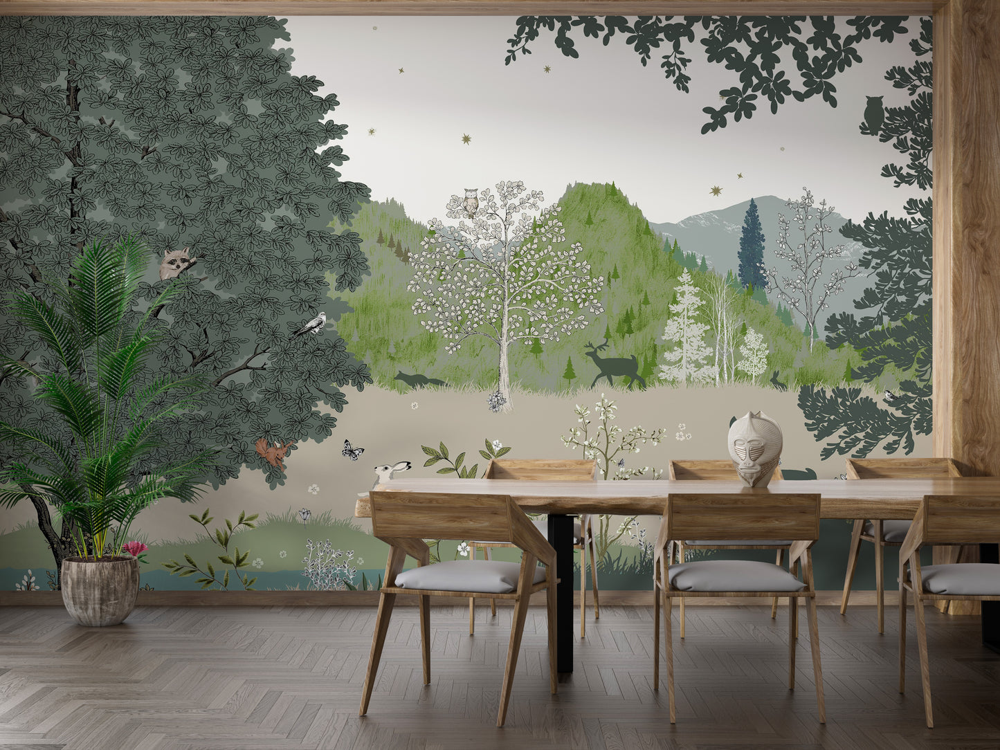 Nature-inspired kids jungle wall mural