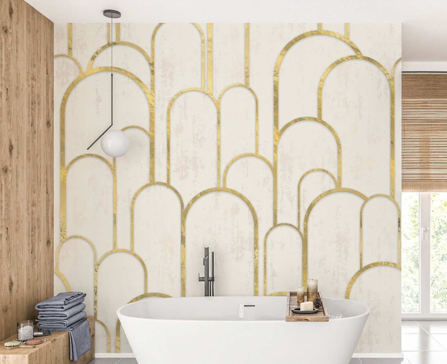 Modern Gold and White Art Deco Wall Decor