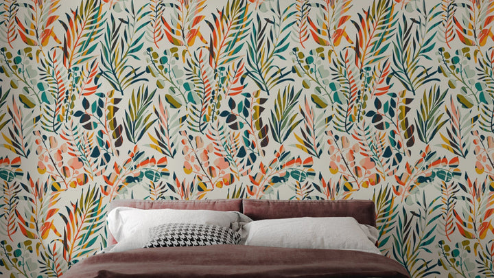 Botanical Fiesta Wallpaper Mural - Giffywalls