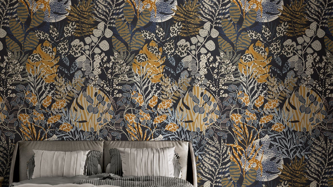 Nature-Inspired Nocturne Botanical Wallpaper Mural
