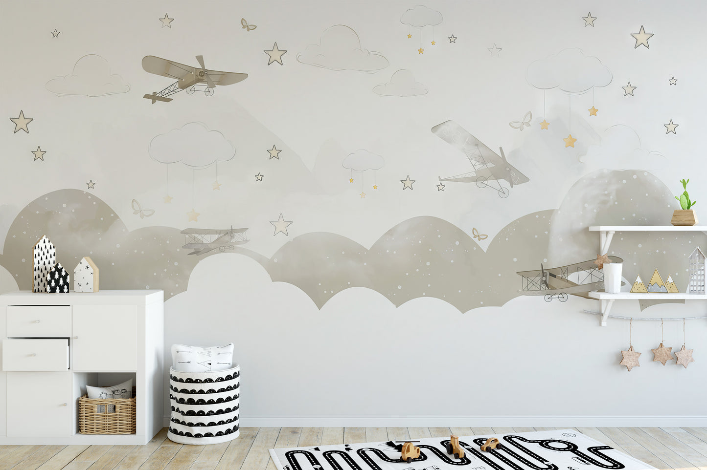 Kids' room magic with Skyward Fantasies Wallpaper