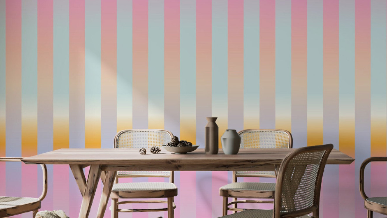 Soft-Hued Striped Elegance Wallpaper Mural
