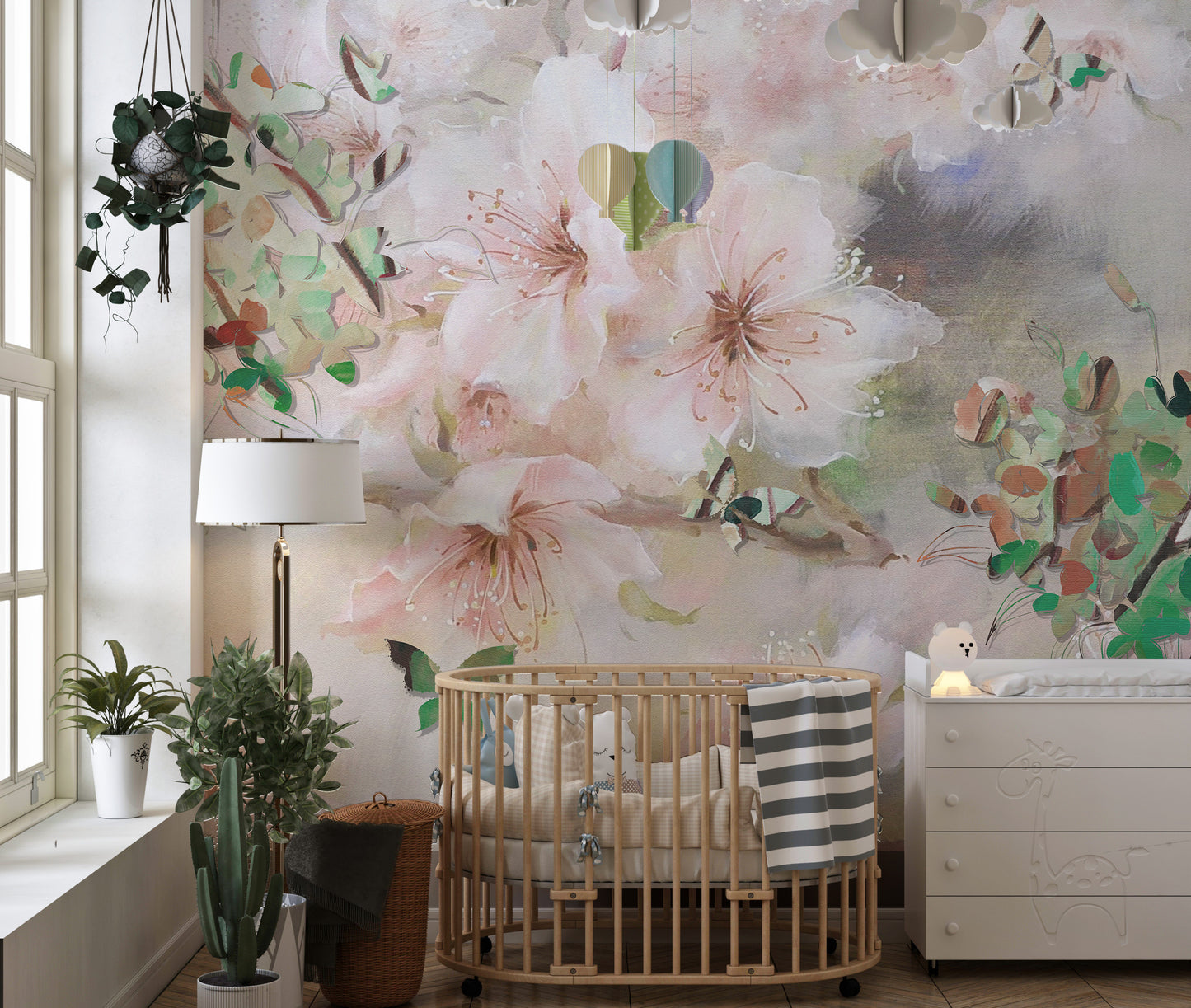 Watercolor Pink Sakura Flower Wallpaper Murals - Giffywalls