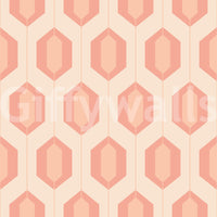 Modern yet vintage-inspired tile pattern in soft blush hues

