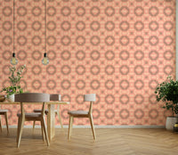 Close-up of intricate retro tile pattern in terracotta hues

