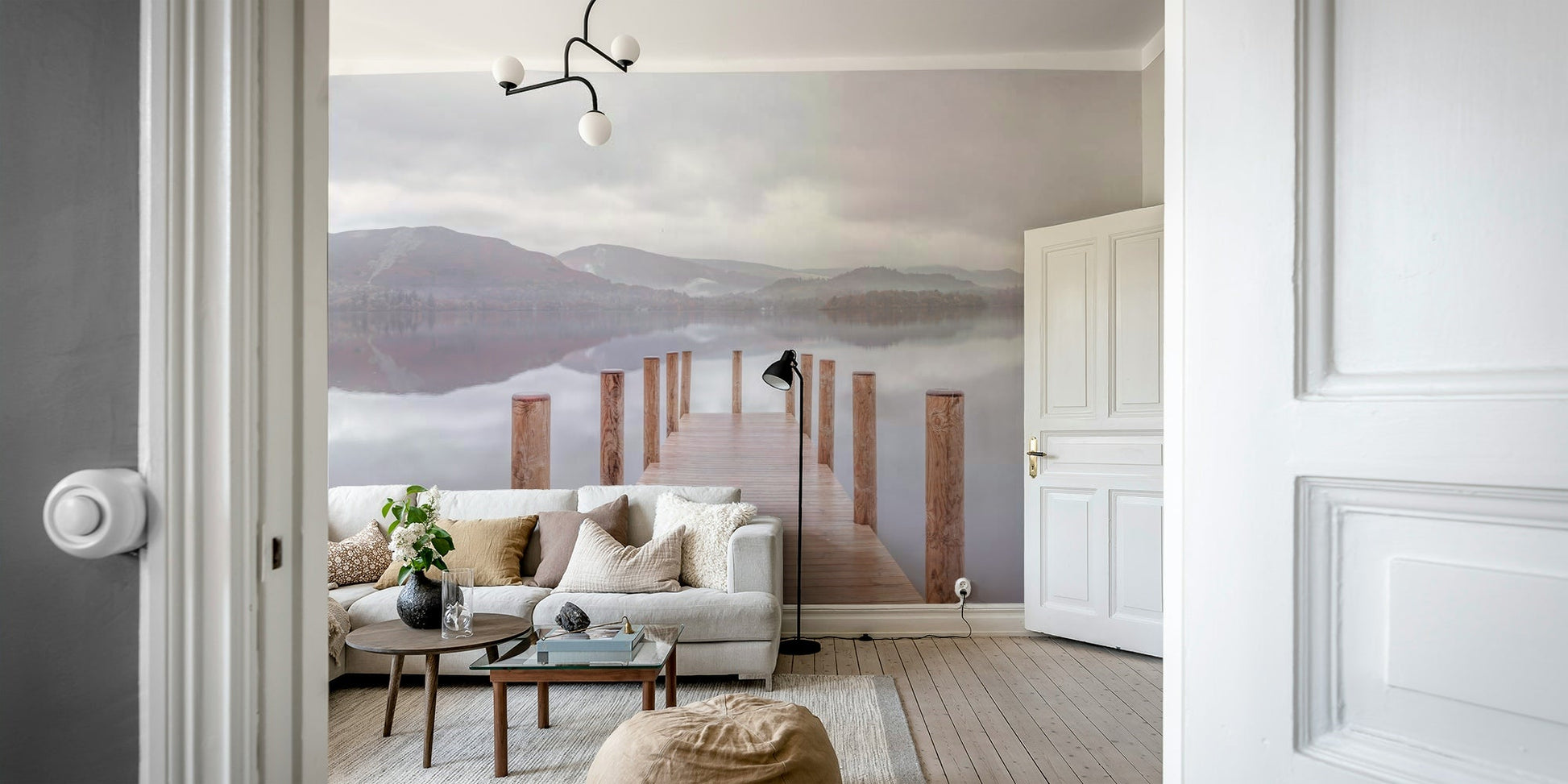 silent lake wall mural

