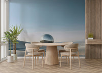 Warm and cool beige layers in desert mural

