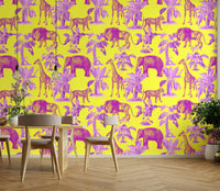 Minimalist green wallpaper with nature detailing

