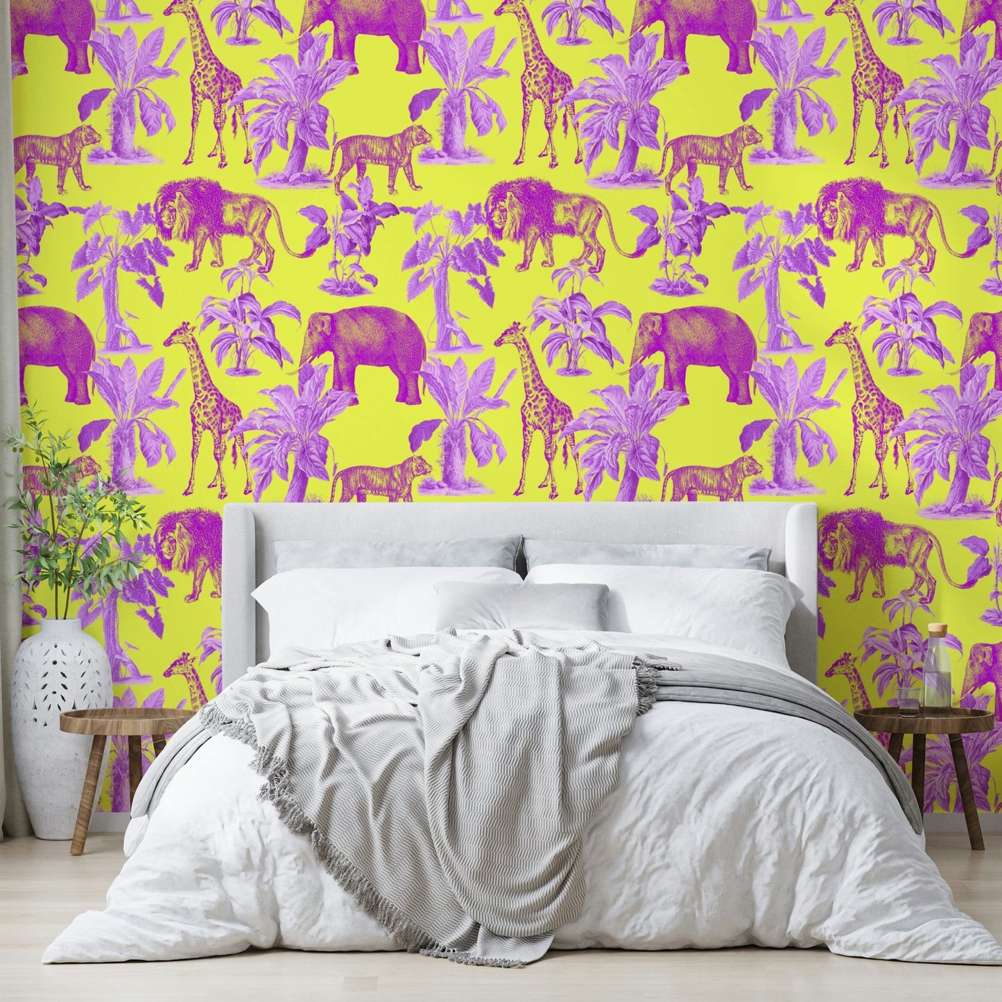 Living room featuring Silva Wallpaper backdrop

