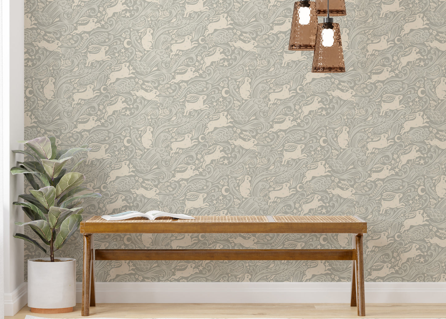 Silver Celestial Sea Rabbit Wallpaper⁠