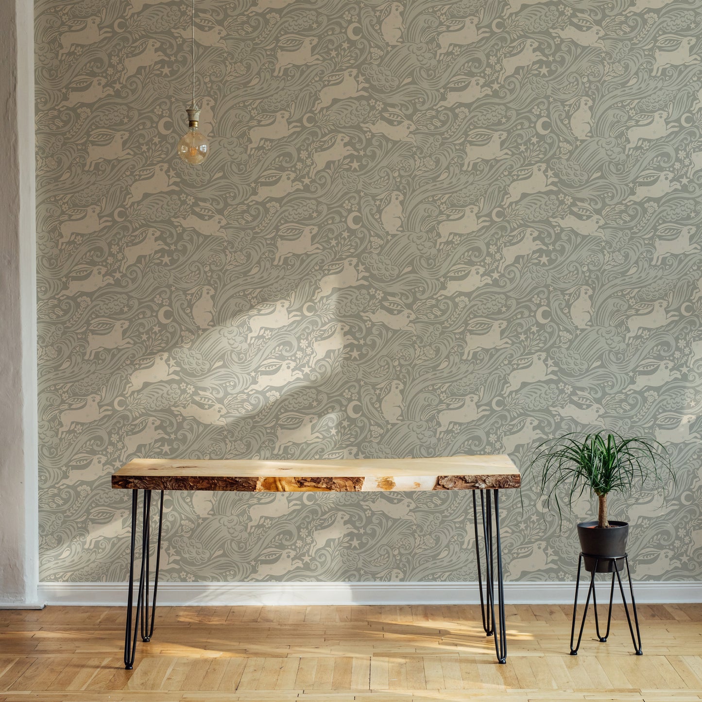 Silver Celestial Sea Rabbit Wallpaper⁠