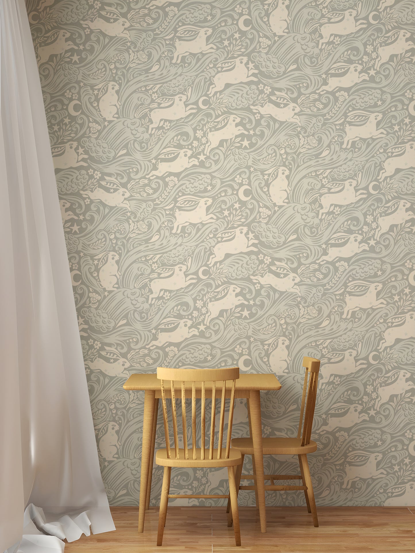 Silver Celestial Sea Rabbit Wallpaper⁠