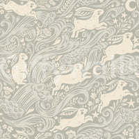 Silver cloud and rabbit wall wallpaper

