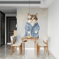 Sir James Blue Jacket Cat oil painting Wall Mural