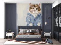 Sir James Blue Jacket Cat oil painting Wall Mural