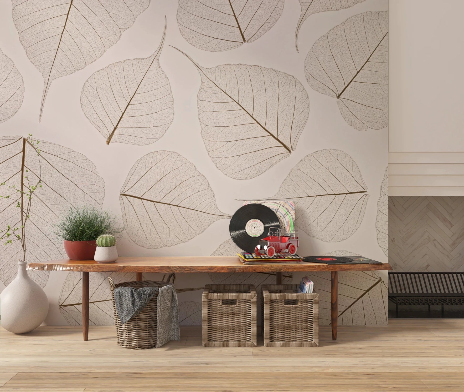 Skeletal Leaves Wall Mural