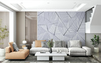 Overlapping leaves wall mural in monochrome
