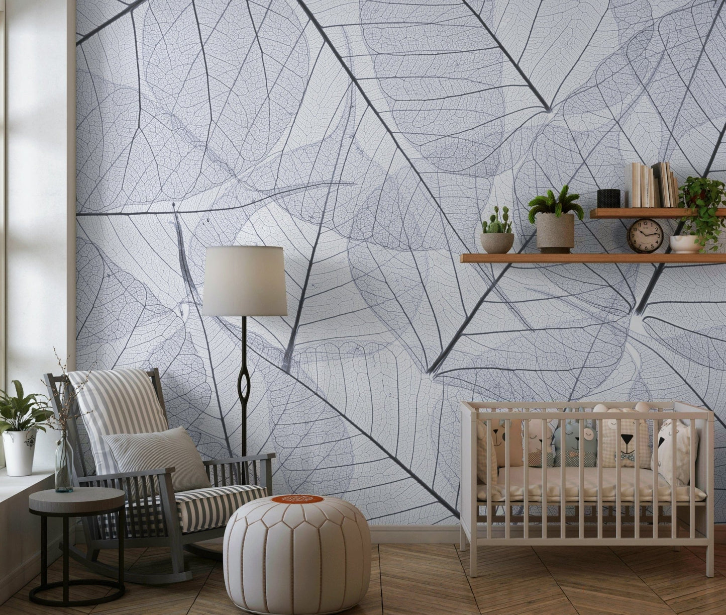 Fine vein texture wall mural in neutral