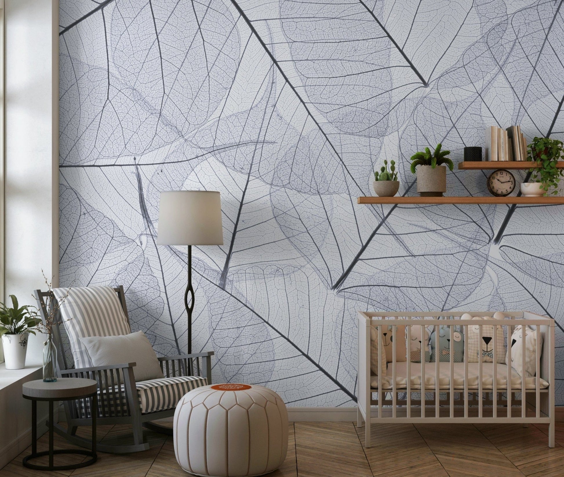Fine vein texture wall mural in neutral