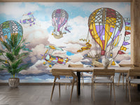 Sky-themed wallpaper for playful spaces