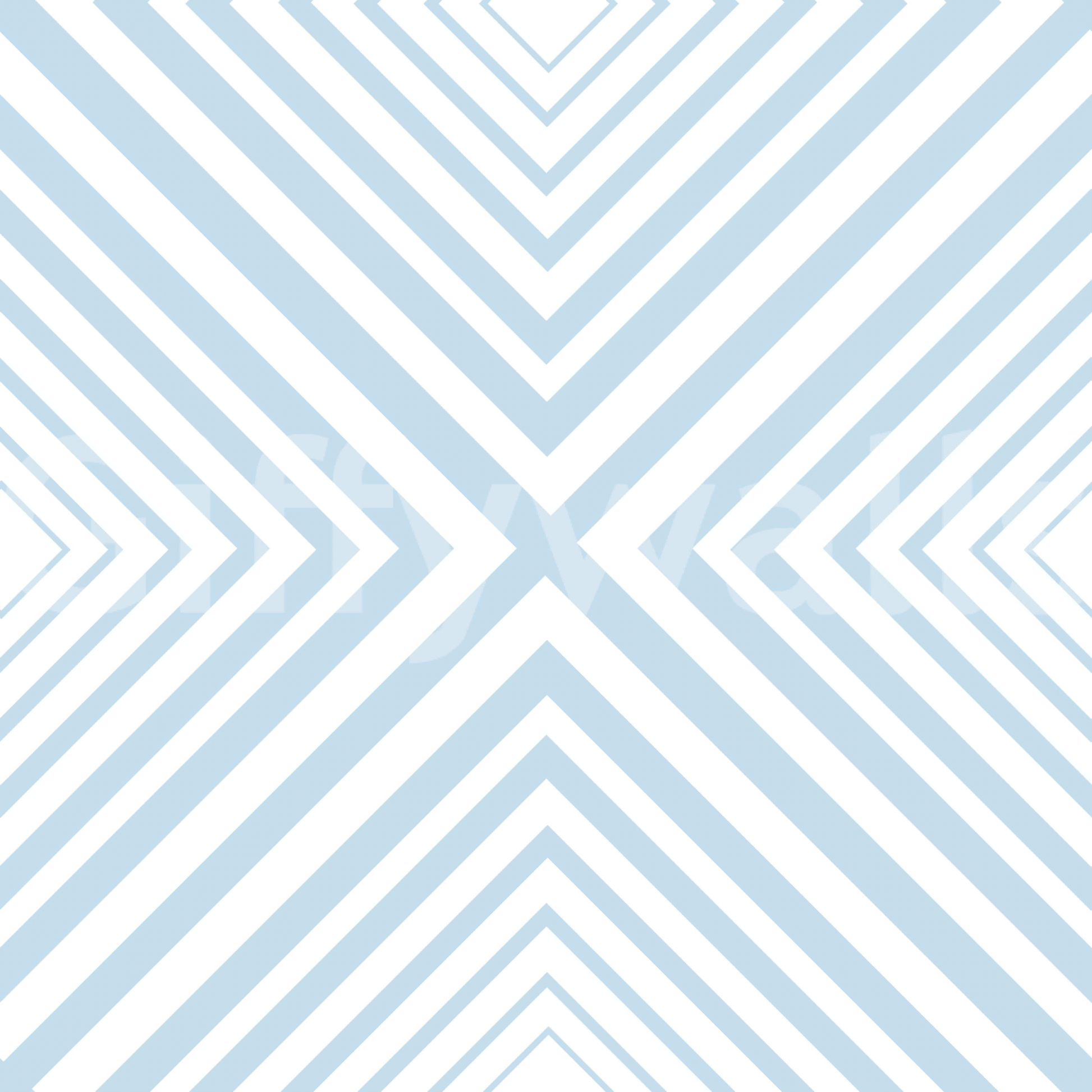 Quiet rhythmic aesthetic of Sky Blue Chevron mural art.