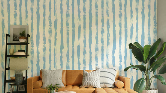 The mural is created for an entire wall, providing a unique backdrop.
