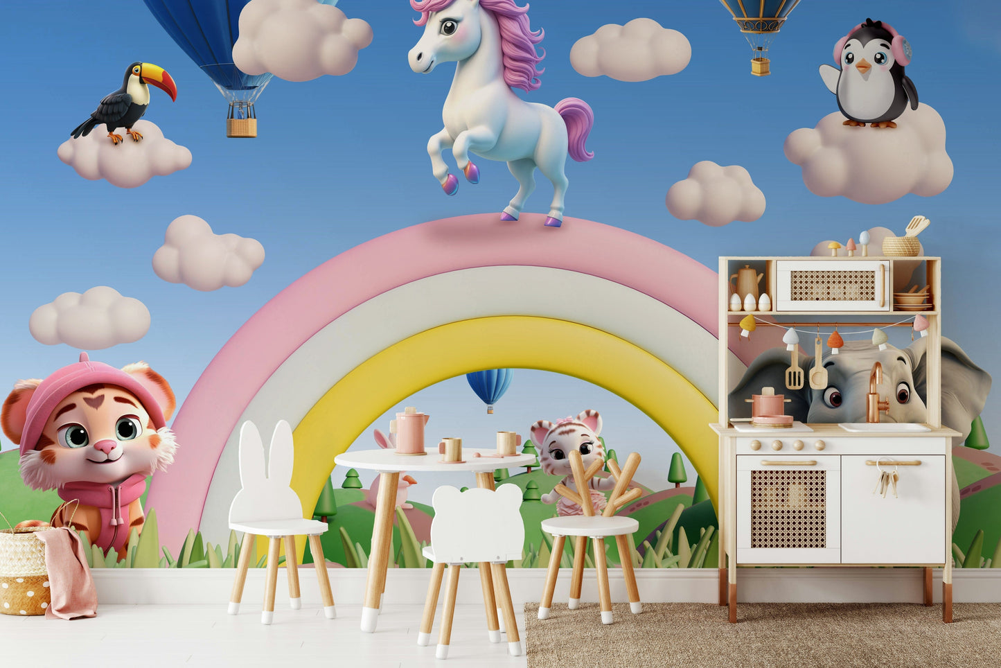 The image is suitable for a kids room or a playroom.

