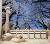 Skyward View: Abstract Tree Canopy Art Print Wall Mural