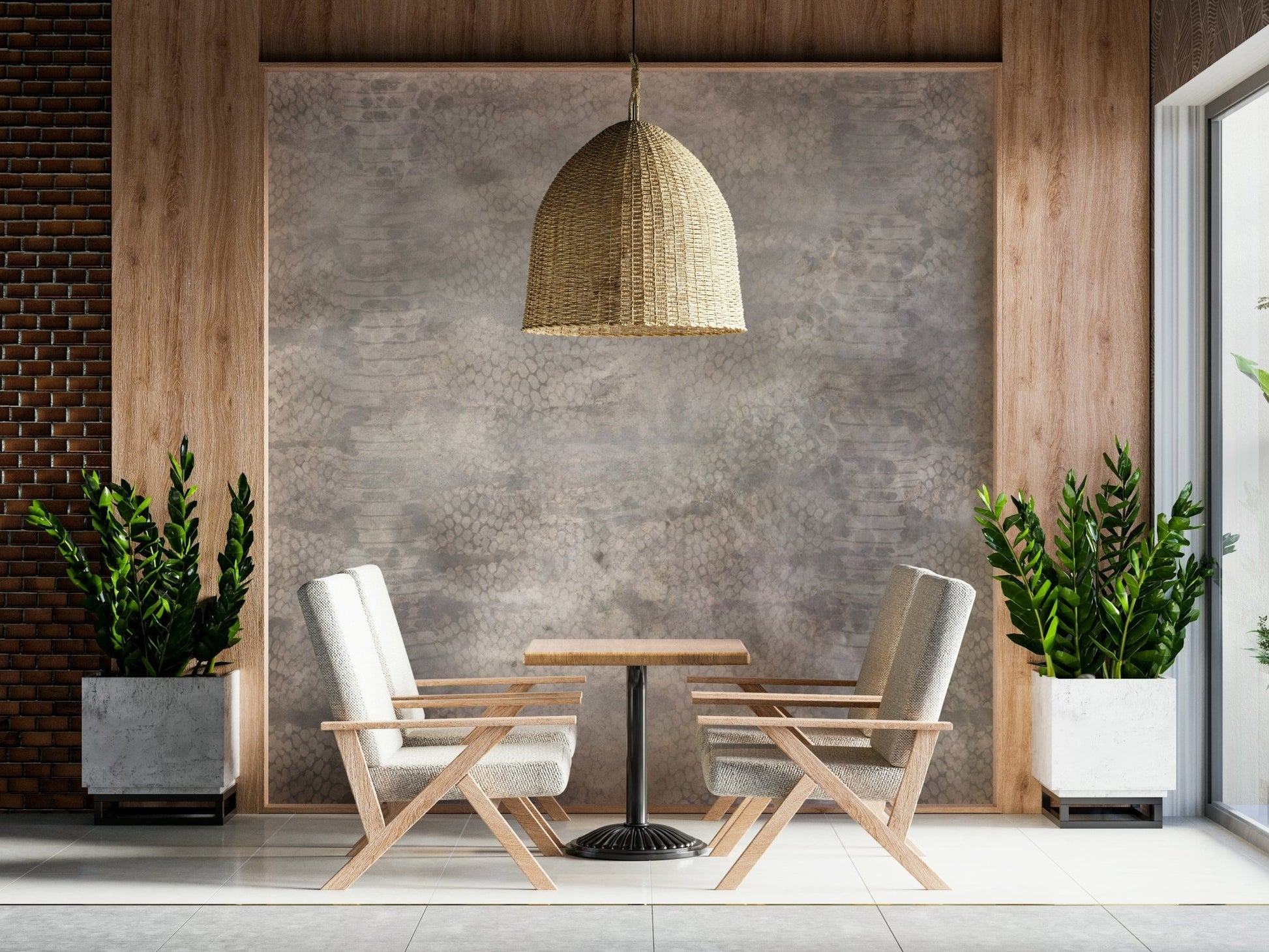 Snakeskin – Silver Wall Mural — elegant metallic snake texture for contemporary interiors.