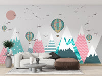 Snow Covered Hills Wallpaper Mural - Giffywalls