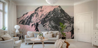Snowy mountain mural for creating a tranquil, natural room vibe.

