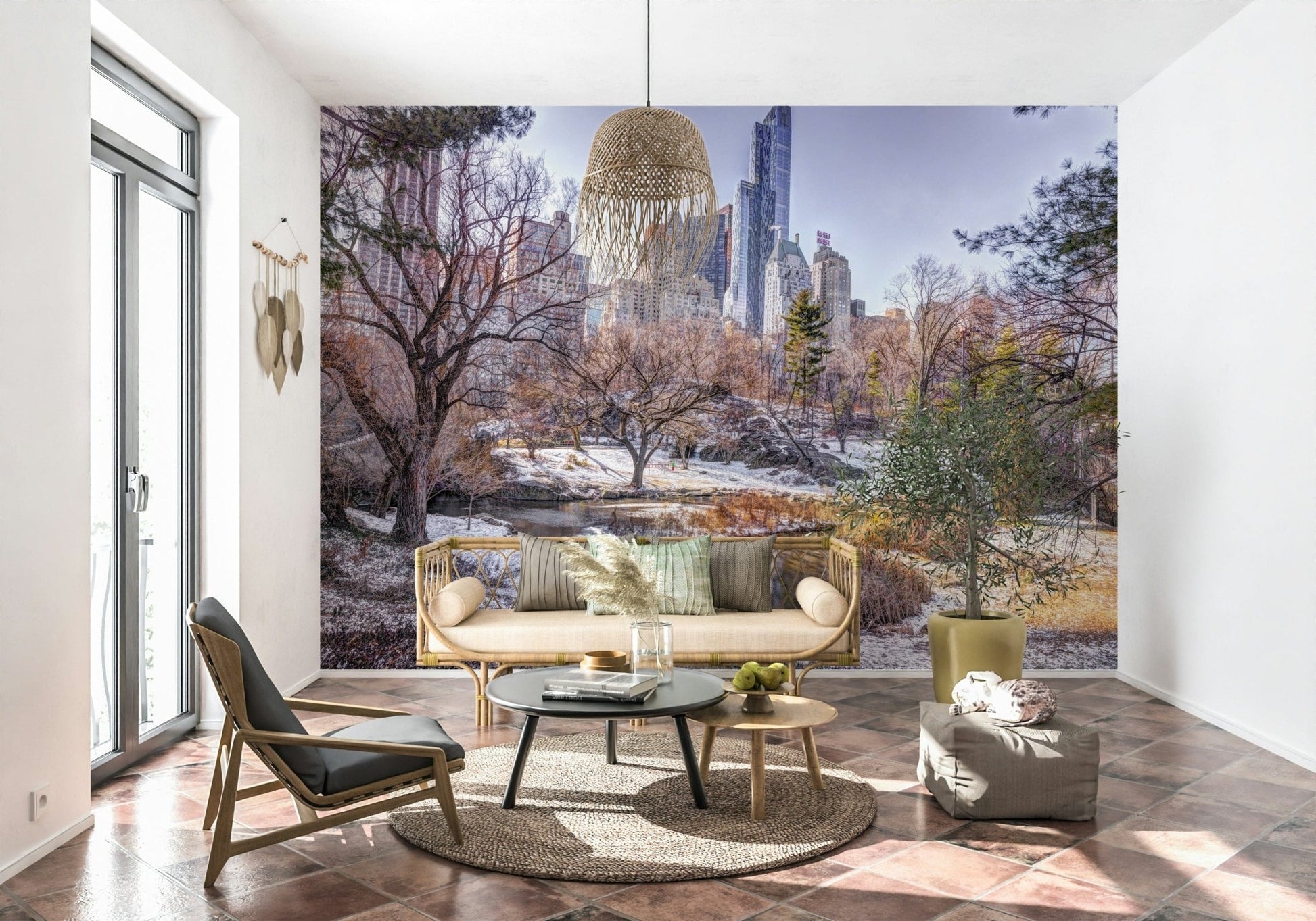 Snowy Central Park Wall Mural