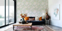 Soft Botanical elegant blossom wallpaper for walls nursery decor.