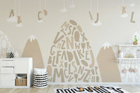 Alphabet mountain wallpaper for kids
