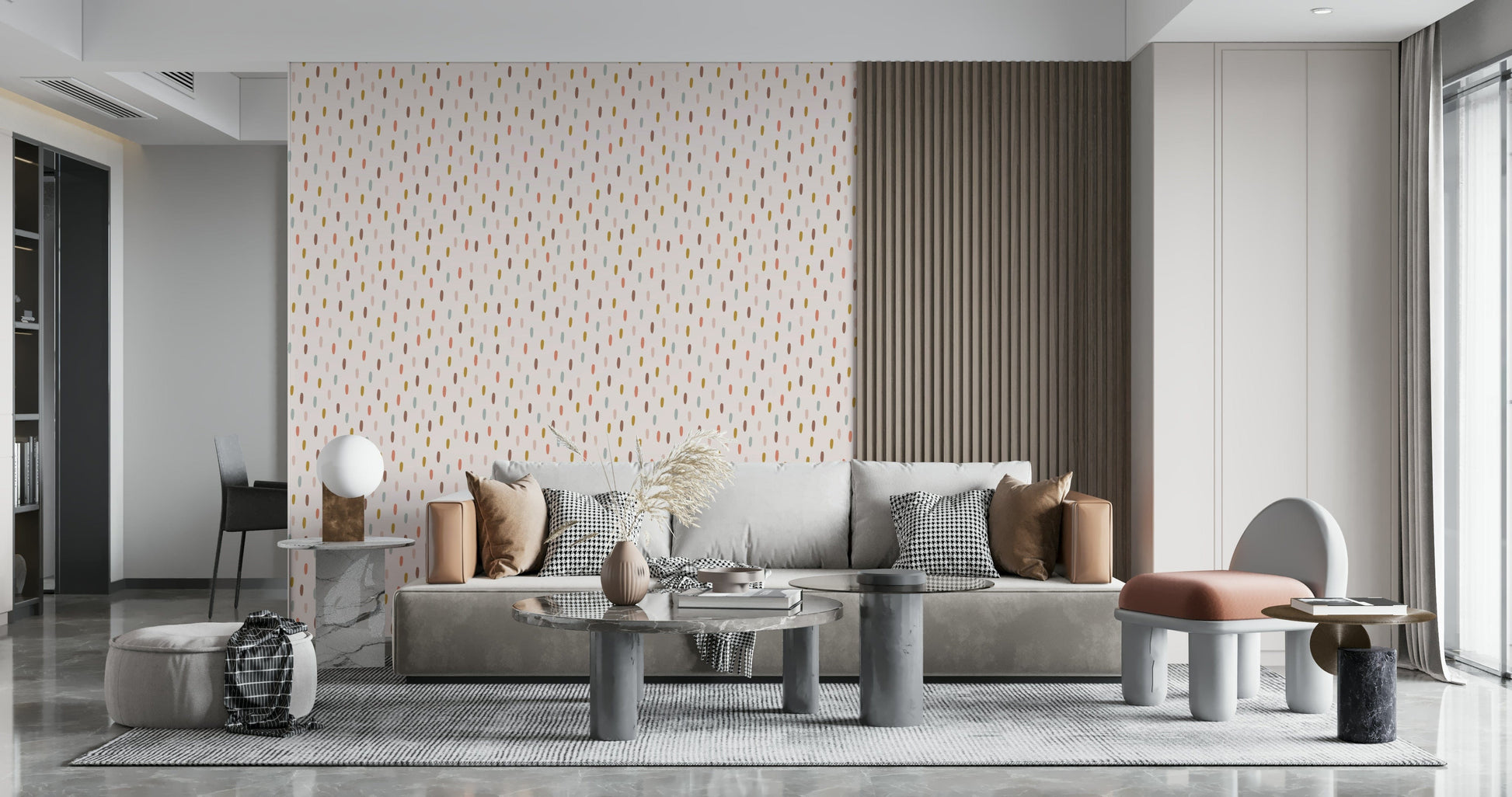 Calming soft stroke design wallpaper for modern, peaceful interiors.