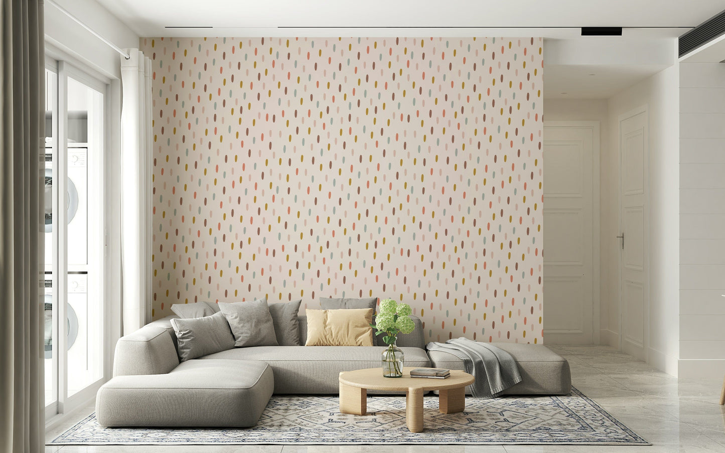Soft painterly strokes wallpaper adding a serene artistic touch.