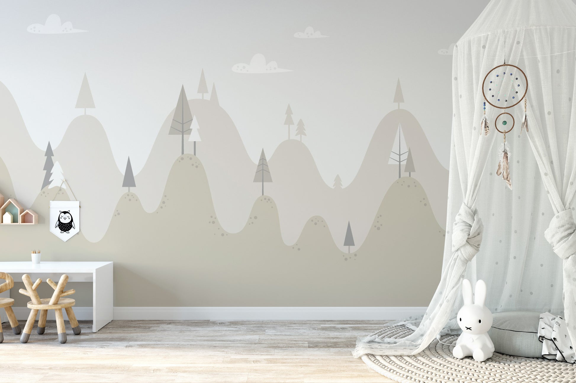 Soft Color Kids Mountain Wallpaper Murals - Giffywalls