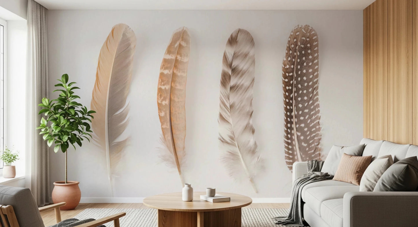 Soft Feather Array Wall Mural