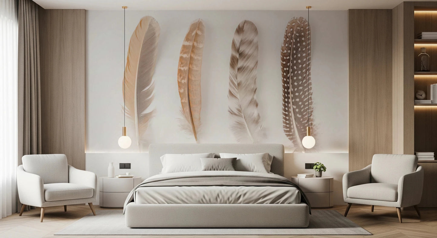 Soft Feather Array Wall Mural