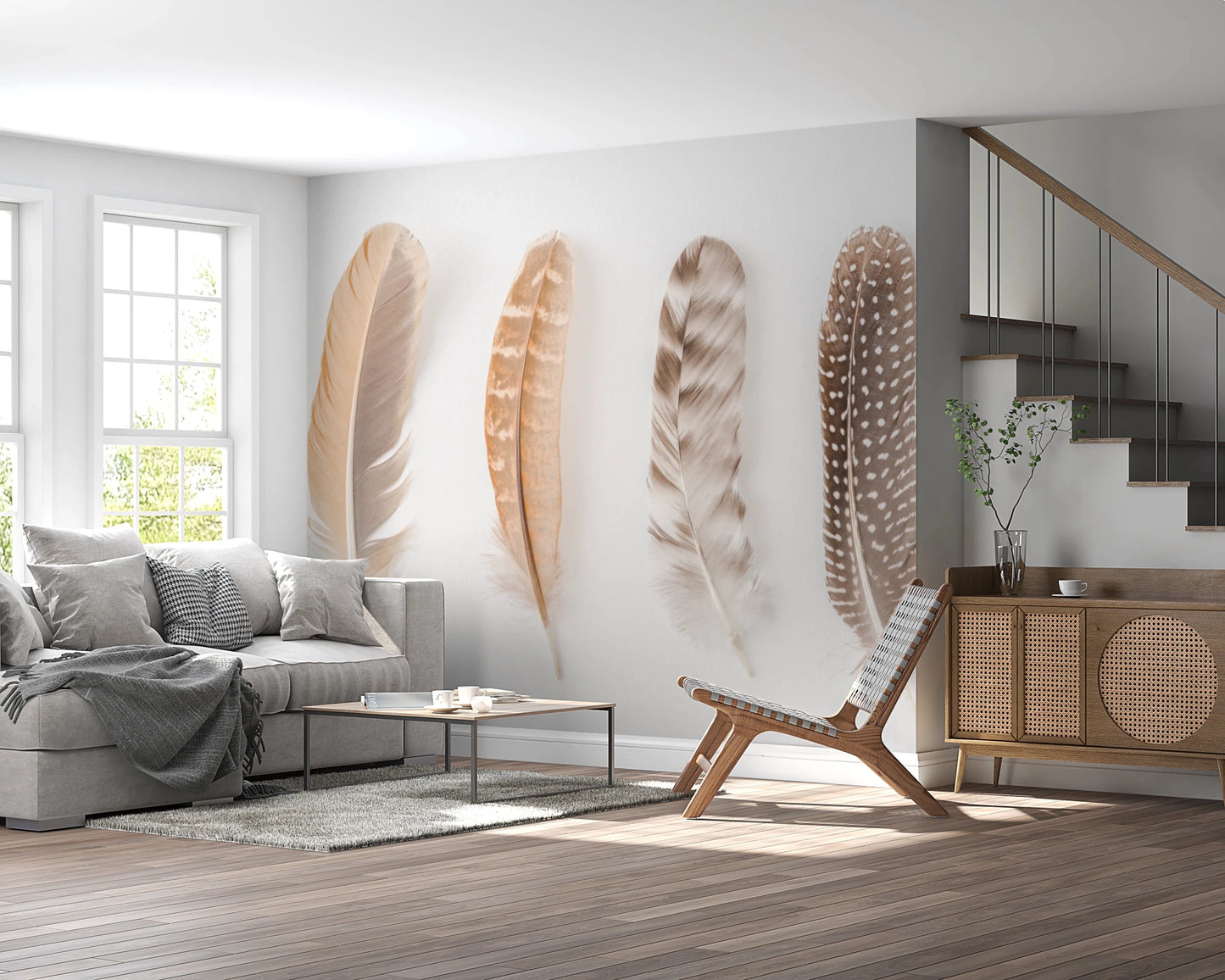 Soft Feather Array Wall Mural
