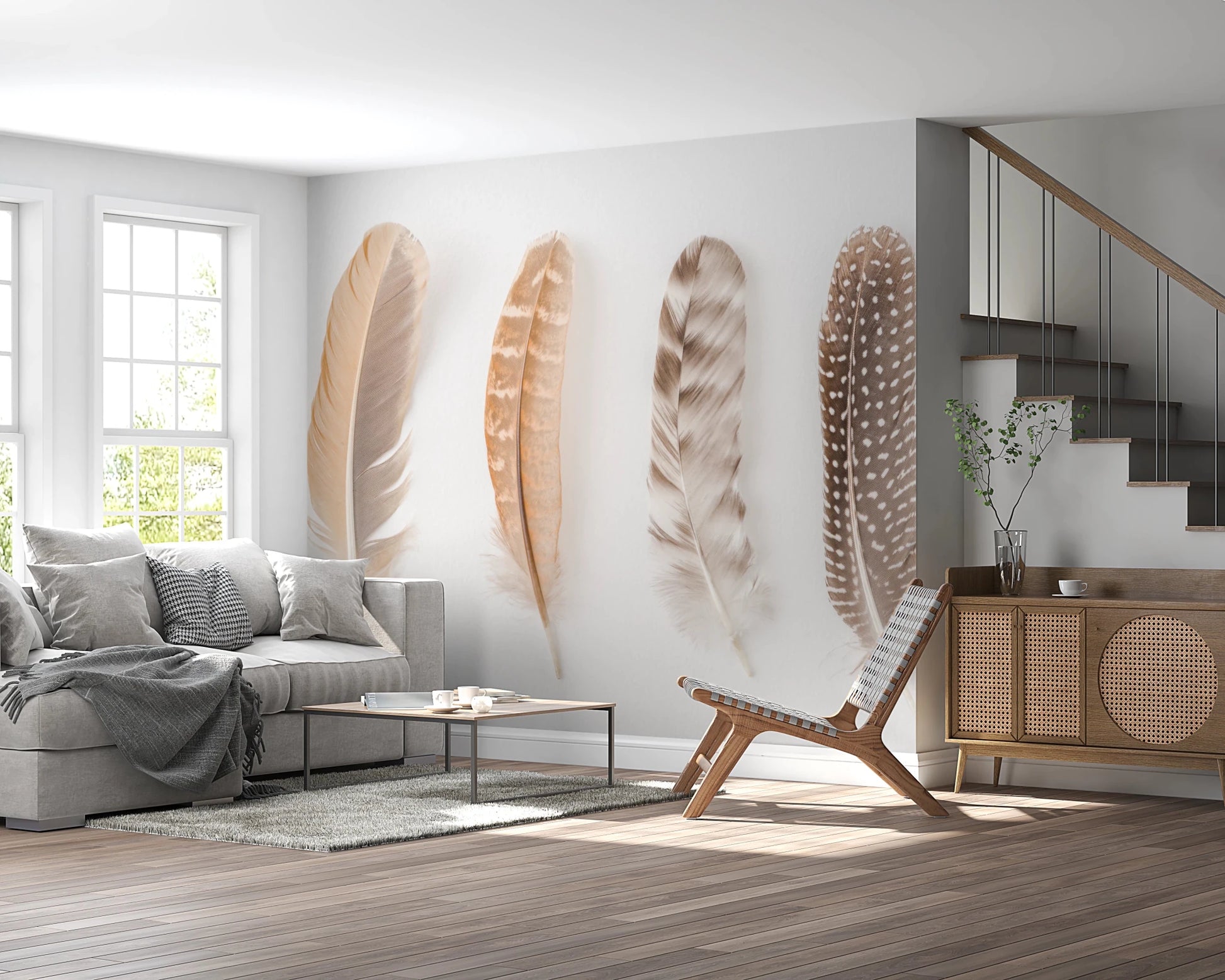 Soft Feather Array Wall Mural