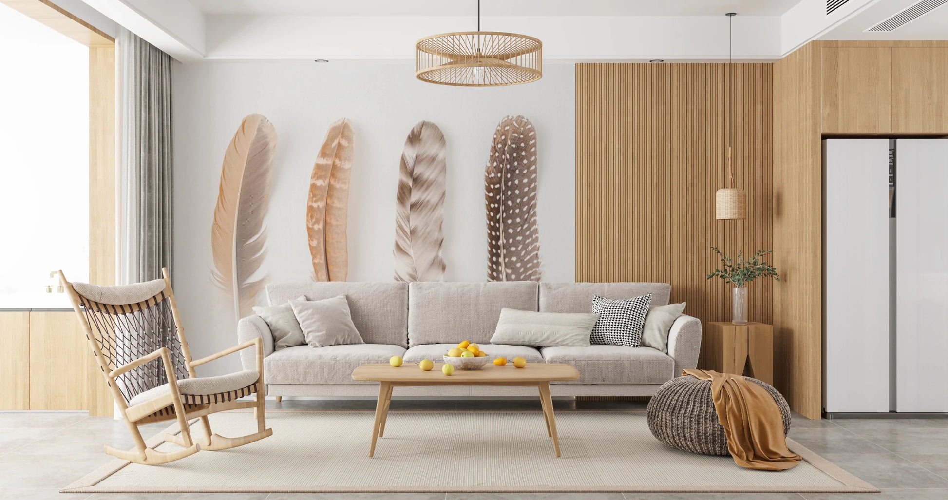 Soft Feather Array Wall Mural