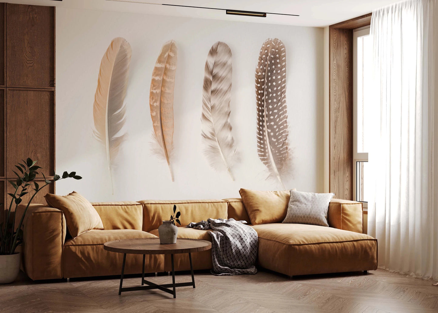 Soft Feather Array Wall Mural